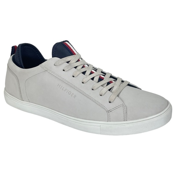 Tommy Hilfiger McNeil Cream Faux Leather Mens Sneakers 12M - Picture 1 of 16